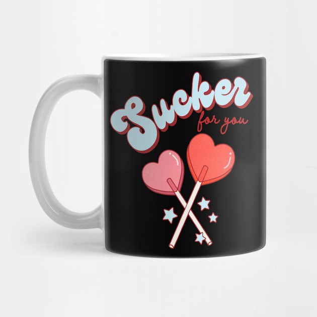 Sucker For You Valentines Day Funny Lollipop Heart Candies by SilverLake